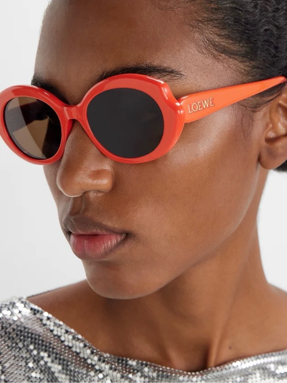 Loewe Orange Oval Sunglasses